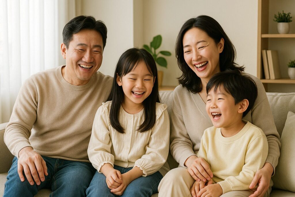 근로장려금 신청해서 즐거워하는 가족의 모습