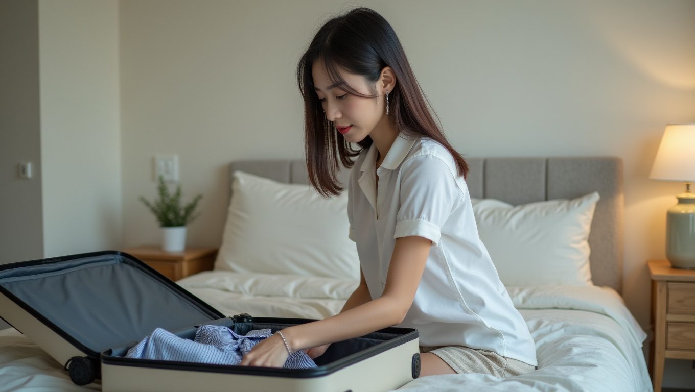 혼자 여행하기 위한 옷 싸기