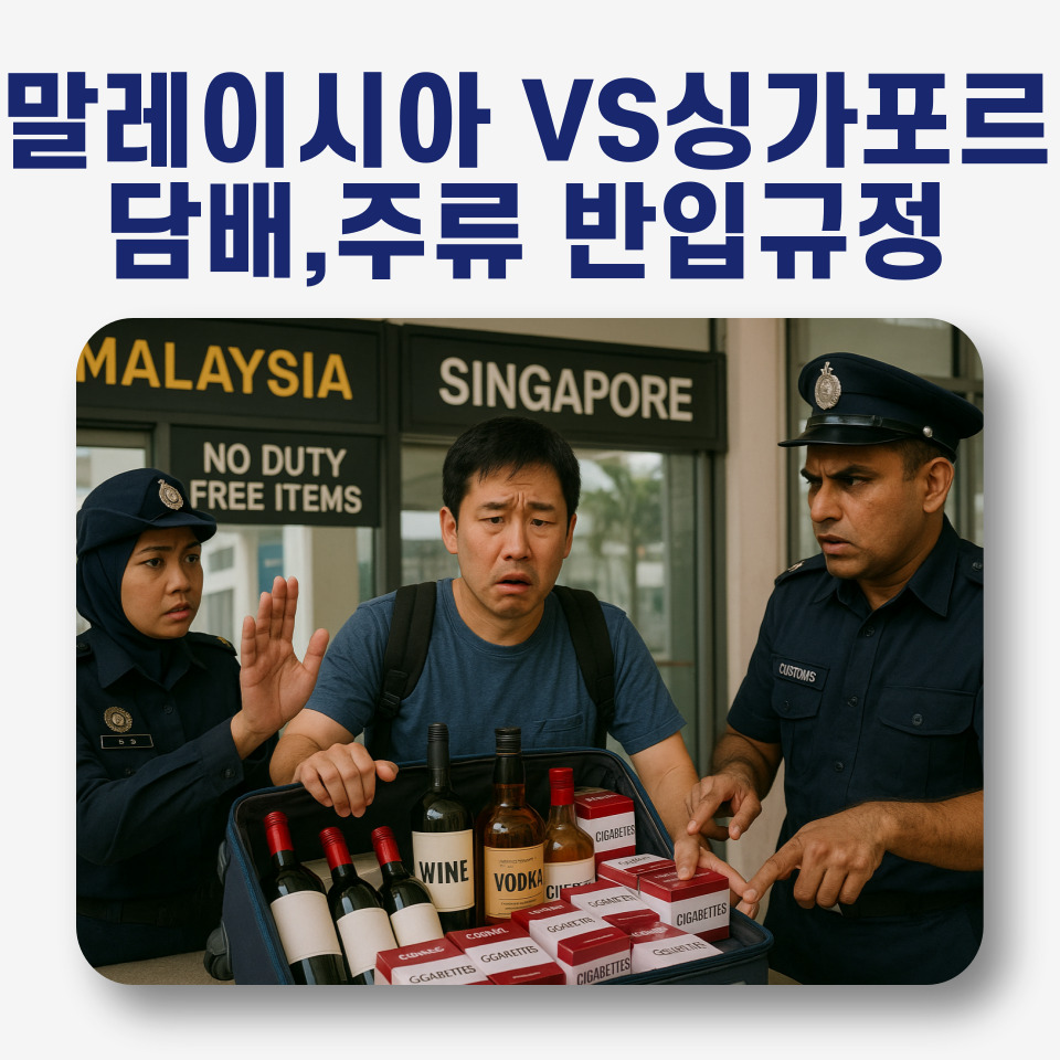 말레이시아 입국시 반입금지 품목에 걸려서 혼나고 있는 남성