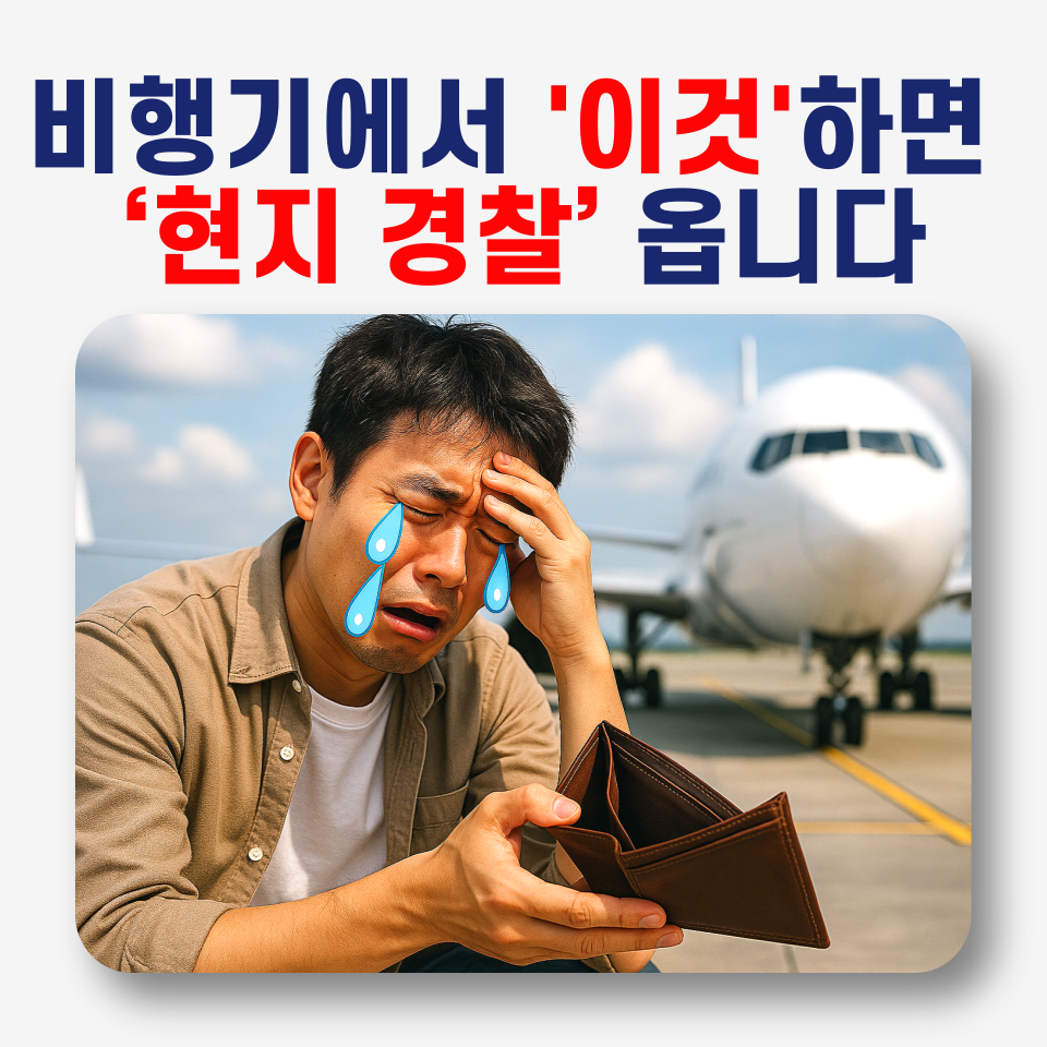 비행기 탑승전 울고있는 남성의 모습