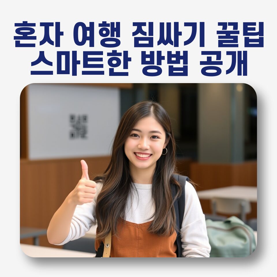혼자 여행 짐싸기 꿀팁! 가볍고 실속 있게 준비하는 법