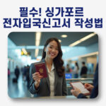 싱가포르 입국심사를 받고 환하게 웃으며 나오는 여성