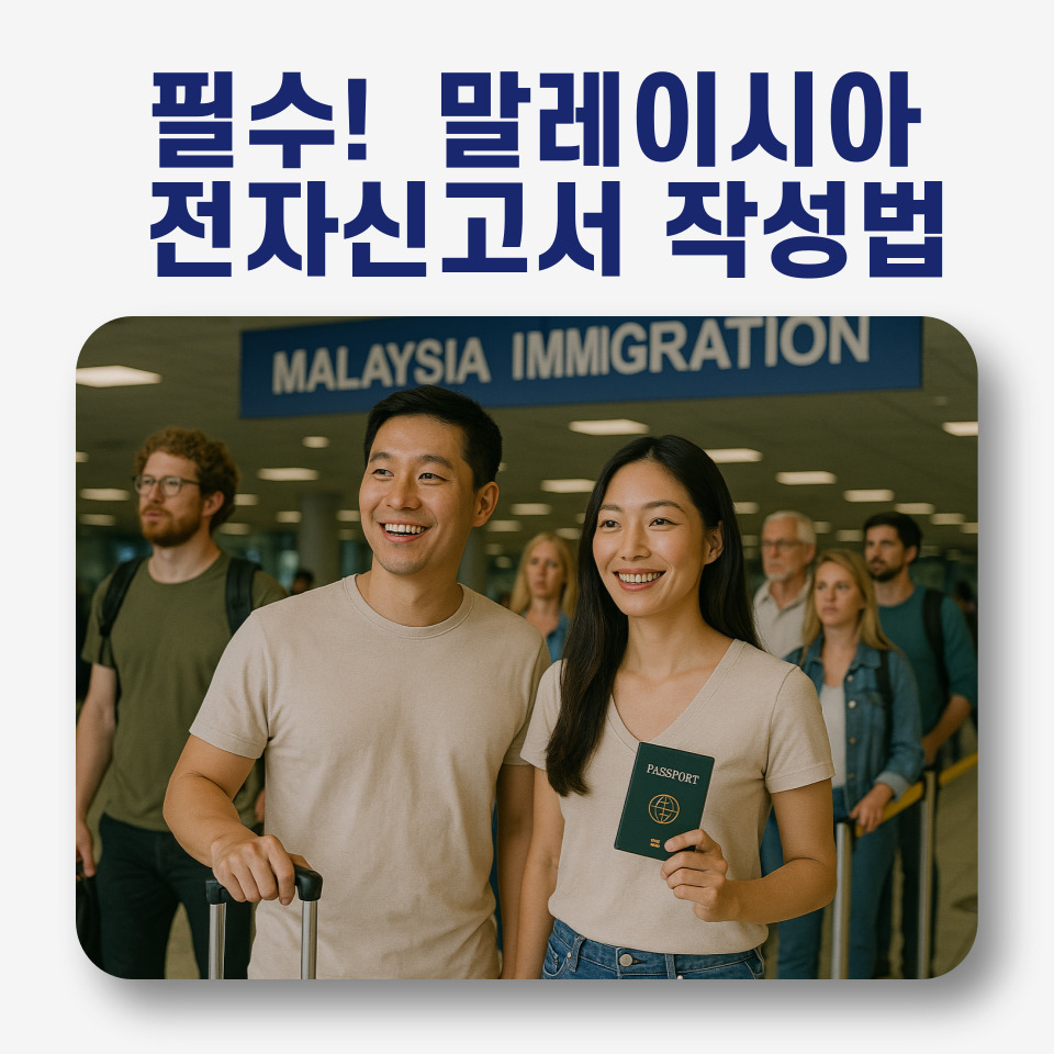 말레이시아 입국 심사를 기다리는 부부의 모습