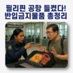 필리핀 공항에서 반입금지물품으로 곤란한 상황인 남성